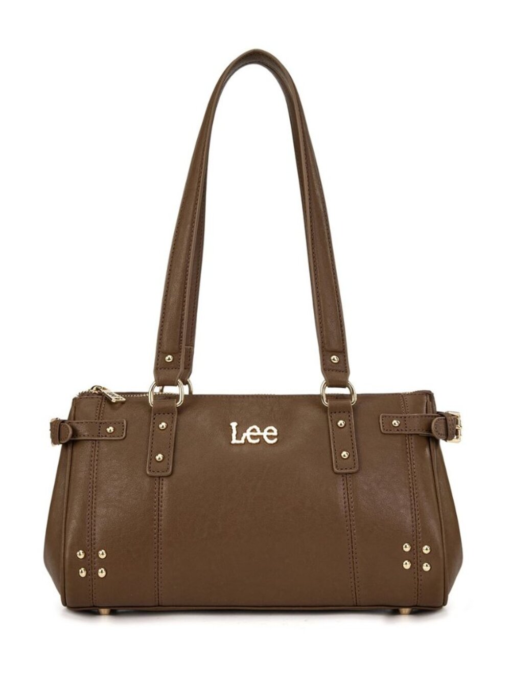 Lee Vintage Shoulder Bag for Women, Medium Studded Satchel Purse